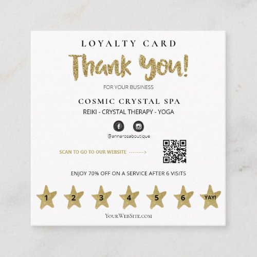  Thank you QR Rewards Stars Loyalty Card