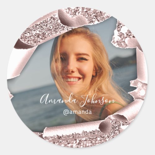Thank You QUINCEAERA Sweet 16th Rose Favor  Photo Classic Round Sticker