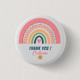 THANK YOU RAINBOW CUTE BOHO DESIGN BUTTON