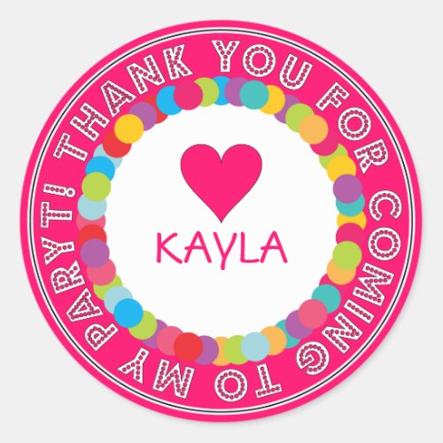 Thank You Rainbow Sticker for Kids Party