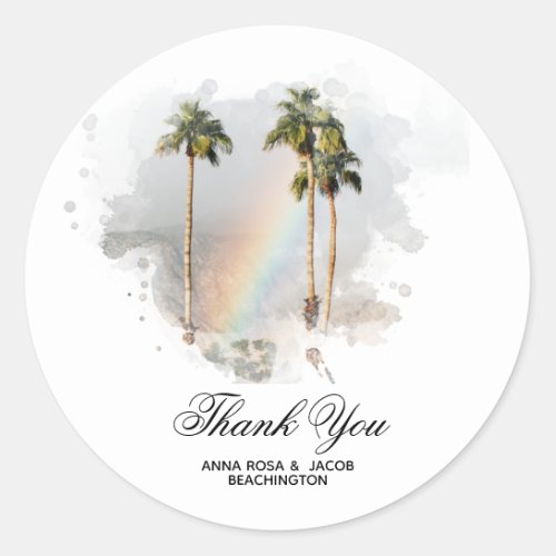  THANK YOU Rainbow TROPICAL EXOTIC AR11 Classic Round Sticker