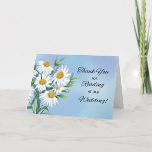 Thank You Reading at Wedding Daisies on Watercolor Card