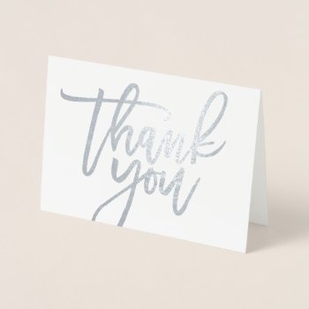 Thank You Real Foil Script Style 3 Foil Card by PinkMoonPaperie at Zazzle