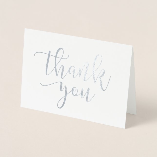 Thank You Real Foil Script Style 5 Card (Front)