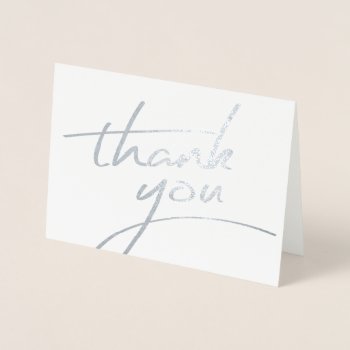 Thank You Real Foil Script Style 7 Foil Card by PinkMoonPaperie at Zazzle