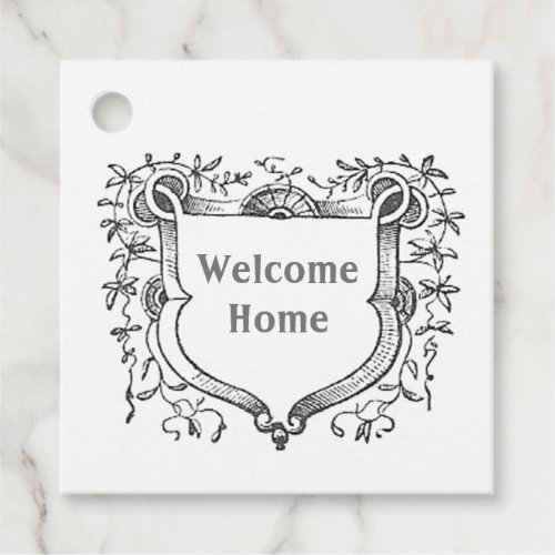 Thank You Realty Business Vintage Shield Welcome Favor Tags