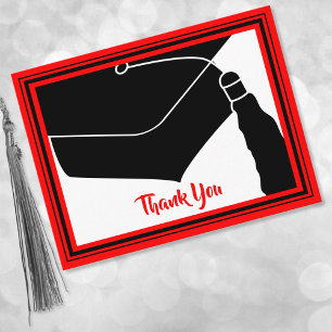 Thank You Red and Black School Colors Postcard