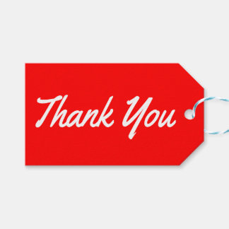 Thank You Red And White Gift Tags