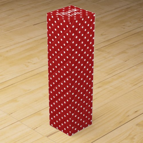 Thank You Red and White Polka Dots Wine Box