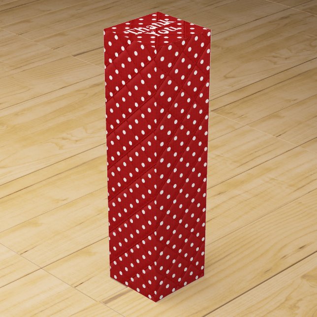 Thank You Red and White Polka Dots Wine Box (Front)