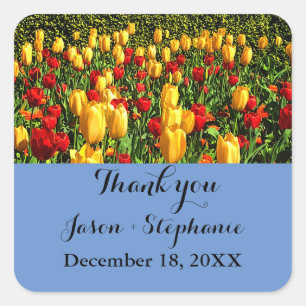 Thank You Red and Yellow Tulips #1 Sticker