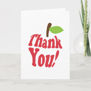 Thank You Red Apple For Teacher Appreciation Card