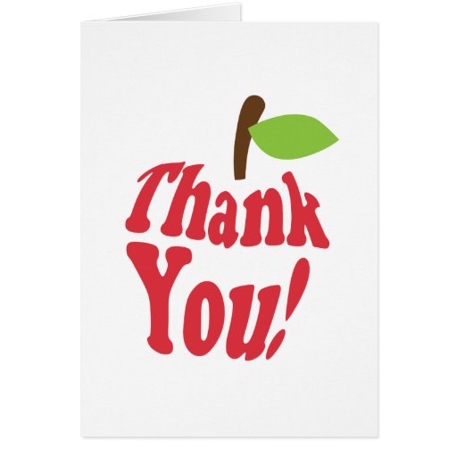 Thank You Red Apple For Teacher Appreciation Card | Zazzle