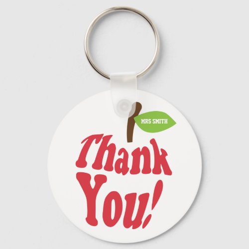 Thank You Red Apple For Teacher Appreciation Keychain