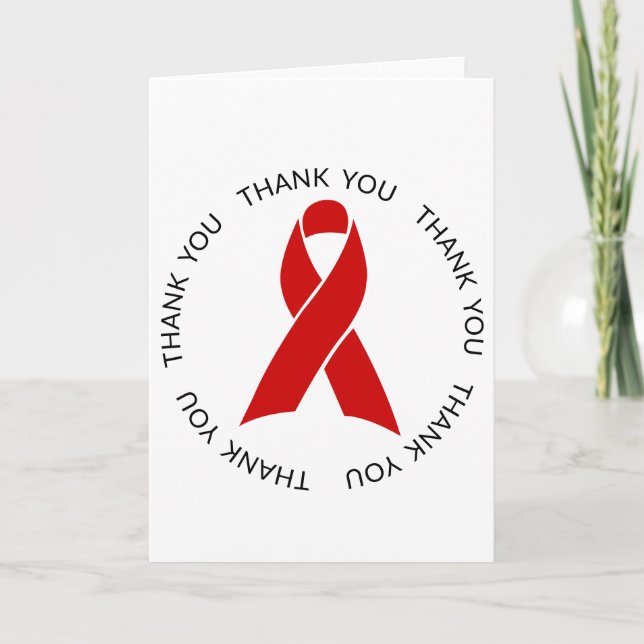 Thank You Red Awareness Ribbon Card (Front)