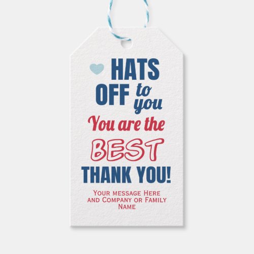 Thank You Red Blue Gift Tags