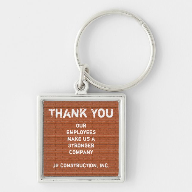 Thank You Red Brick Layers Employee Appreciation Keychain (Front)