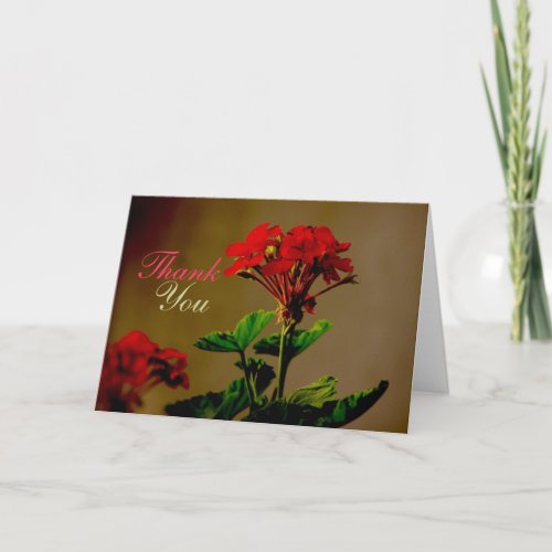 Thank You Red Flowers Card