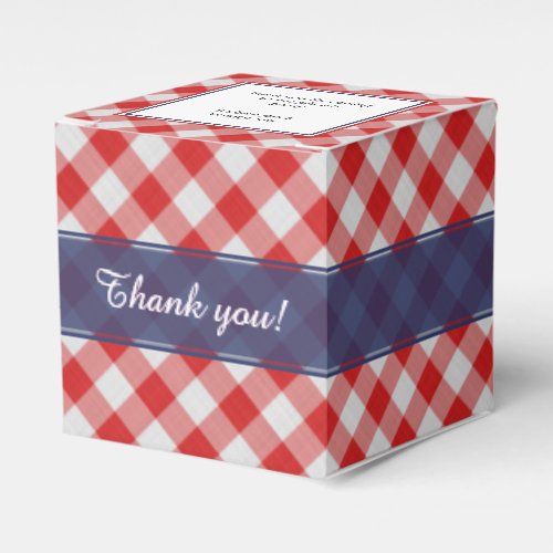 Thank You Red Gingham July 4th Party Favor Boxes