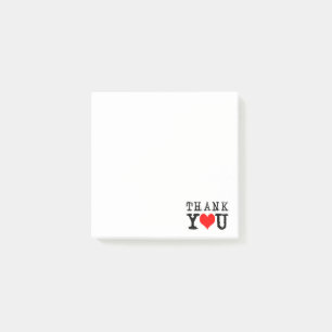 Thank You Red Heart Post-it Notes