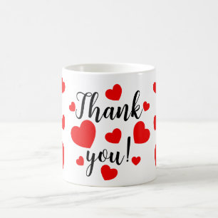 Thank you Red Hearts Coffee Mug