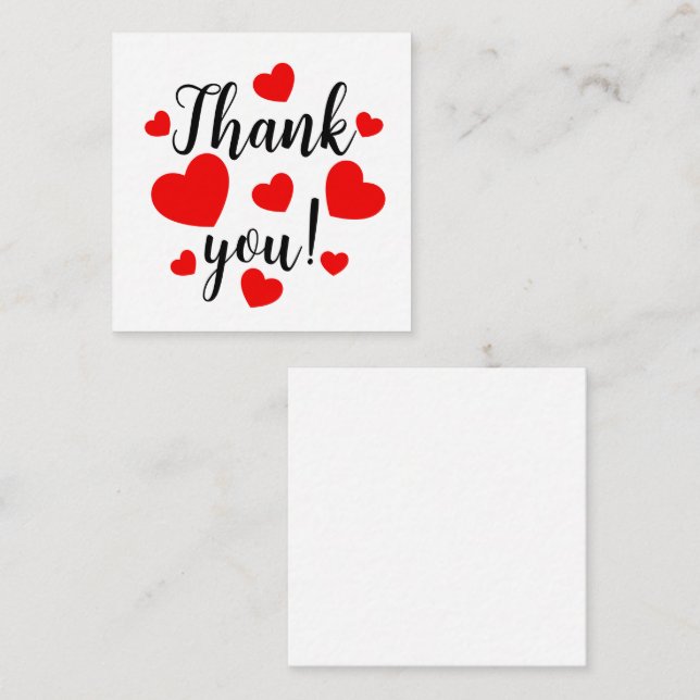 Thank you Red Hearts Enclosure Card (Front/Back)