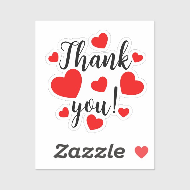 Thank you Red Hearts Sticker (Sheet)