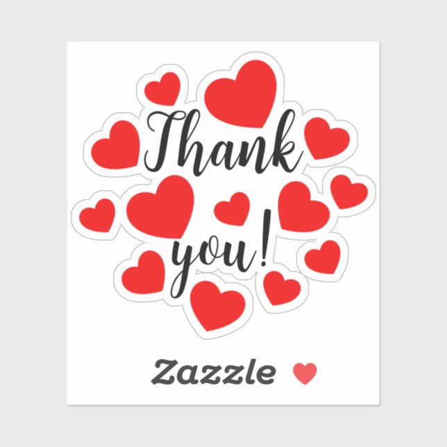 Thank you Red Hearts Sticker (Sheet)