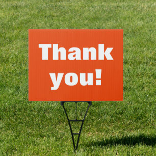 Thank You! Red Orange Lawn Sign