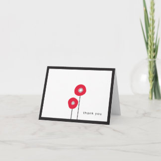 Thank You - Red Poppy Card