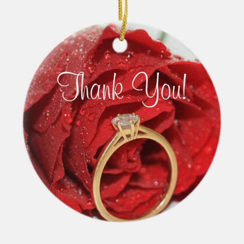 Thank You Red Rose Ring ornament