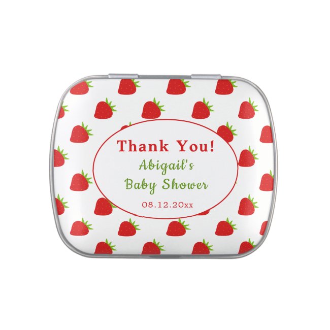 Thank You | Red Strawberry Pattern