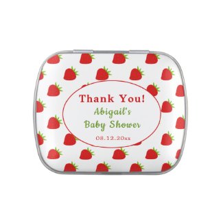 Thank You | Red Strawberry Pattern Jelly Belly Tin