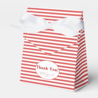 Thank You | Red Stripes Pattern Tent Favor Box