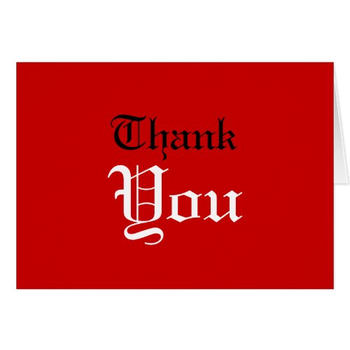Thank You Red White Black Color Greeting Card