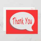 Thank You Red & White Bubble Qoute Post Card | Zazzle