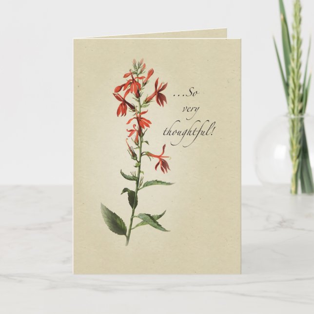 Thank You Red Wildflower, Religious Card (Front)