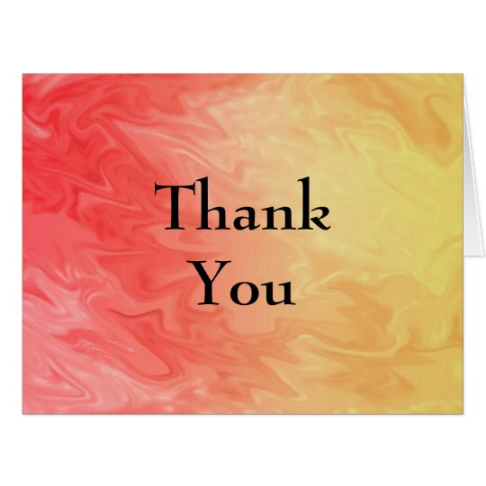 Thank You red yellow texture Card | Zazzle