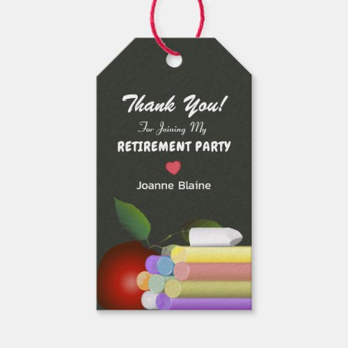 Thank You Retired Teacher Gift Tags