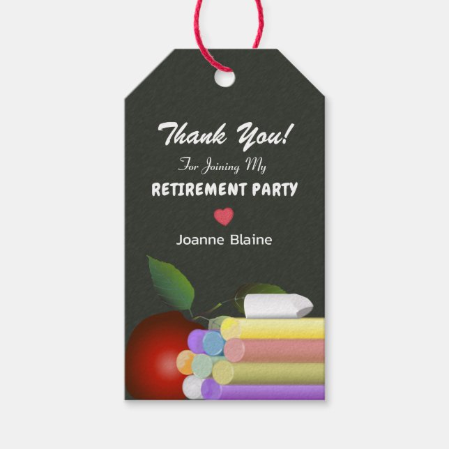 Thank You Retired Teacher Gift Tags (Front)