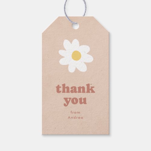 Thank You Retro Daisies Baby Shower Gift Tags