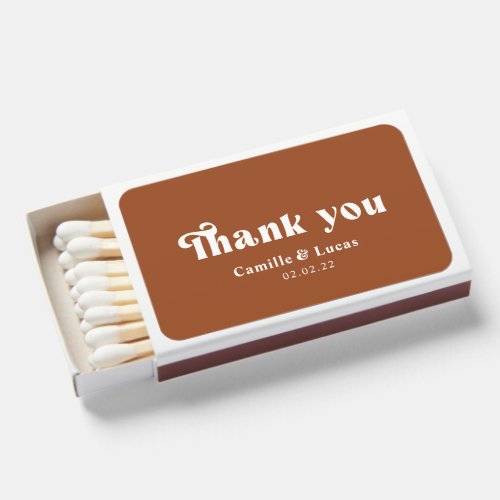 Thank you Retro Terracotta Matchboxes