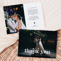 Thank You Retro Text Wedding Card