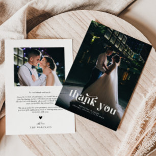 Thank You Retro Text Wedding Vertical Photo