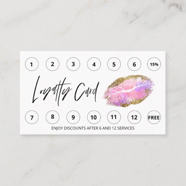 *~* Thank You Rewards QR LOGO beauty lips Loyalty  (Front)