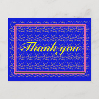 Thank you ~ribbon heart blue~ postcard
