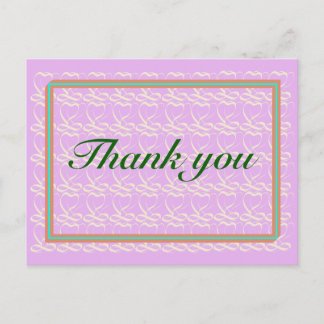 Thank you ~ribbon heart purple~ postcard