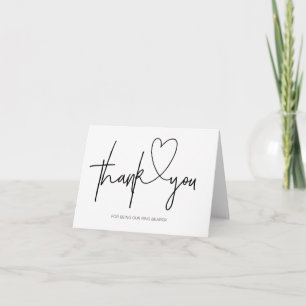 Thank You Ring Bearer Black and White Wedding Card