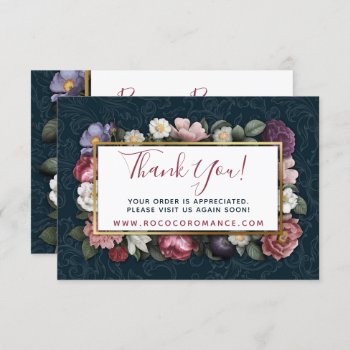 Thank You Rococo Damask & Elegant Floral Card by CyanSkyDesign at Zazzle
