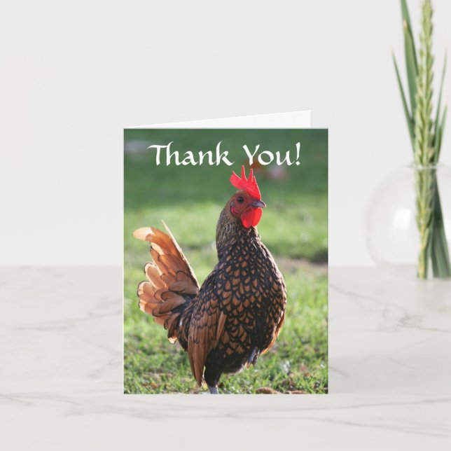 Thank You, Rooster Thank You Card (Front)